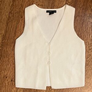 Sincerely Jules Ivory Ribbed Knit Vest